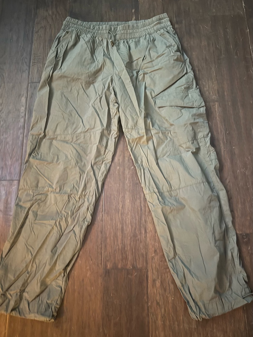 Olive Green Wide Leg Cargo Joggers